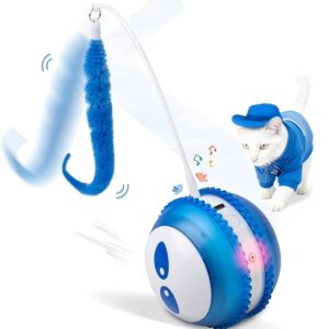 Pet Prime Interactive Cat Toy Ball with Laser Pointer Electric Cat Laser Pointer Toy and Cat Wheel